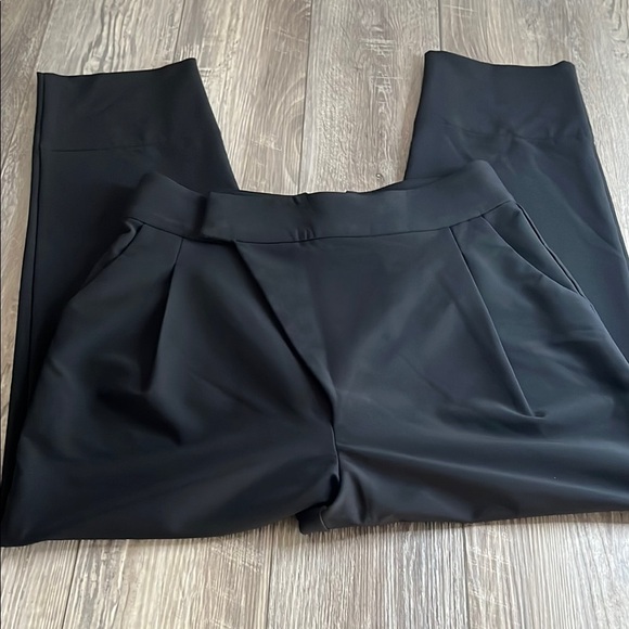 ADAY Black Wide Leg Dress Pants with Pleats - Picture 1 of 16